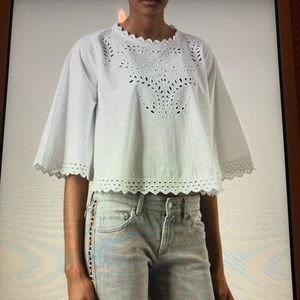 NWT isabel marant white blouse small doen christy dawn re/done ulla johnson 36